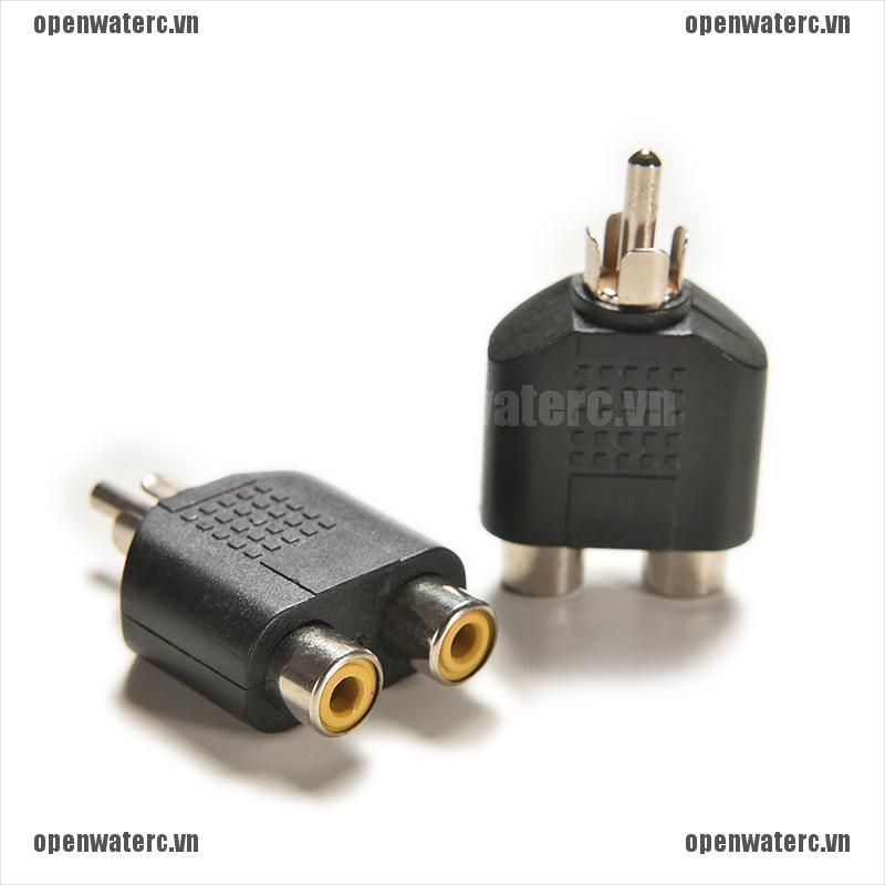OPC 2x RCA Y Splitter AV Audio Video Plug Converter 1-Male to 2-Female Cable Adapter