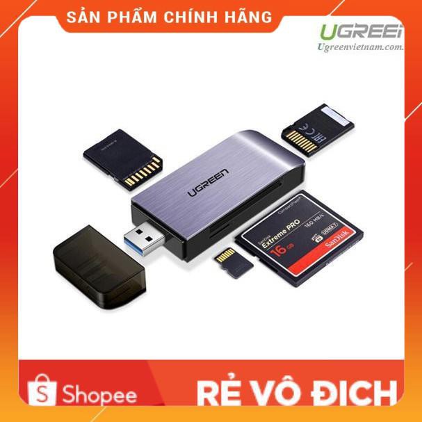 [CHÍNH HÃNG] Đầu đọc thẻ USB 3.0 hỗ trợ SD/TF/CF/MS chính hãng Ugreen 50541 cao cấp