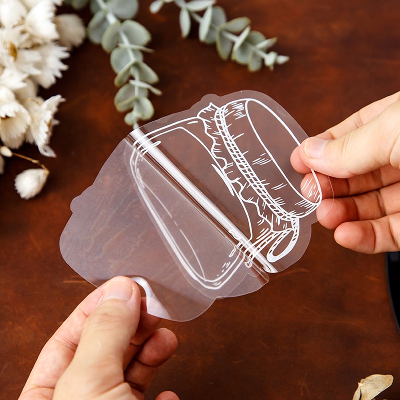 Bộ 20 Miếng Dán Trong Suốt Chống Thấm Nước Dùng Trang Trí Sổ Tay DIY