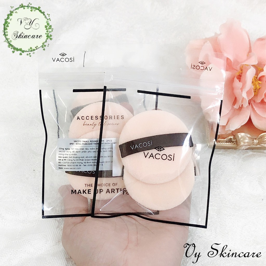 BỊCH 2 BÔNG PHẤN KHÔ TRÒN NHỎ VACOSI
