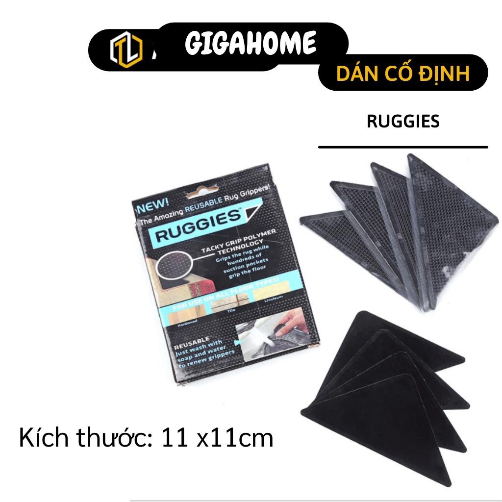 Combo 4 miếng dán GIGAHOME Miếng dán Ruggiec cố định thảm giúp giữ tấm thảm cố định, khăn bàn không bị xê dịch 2290