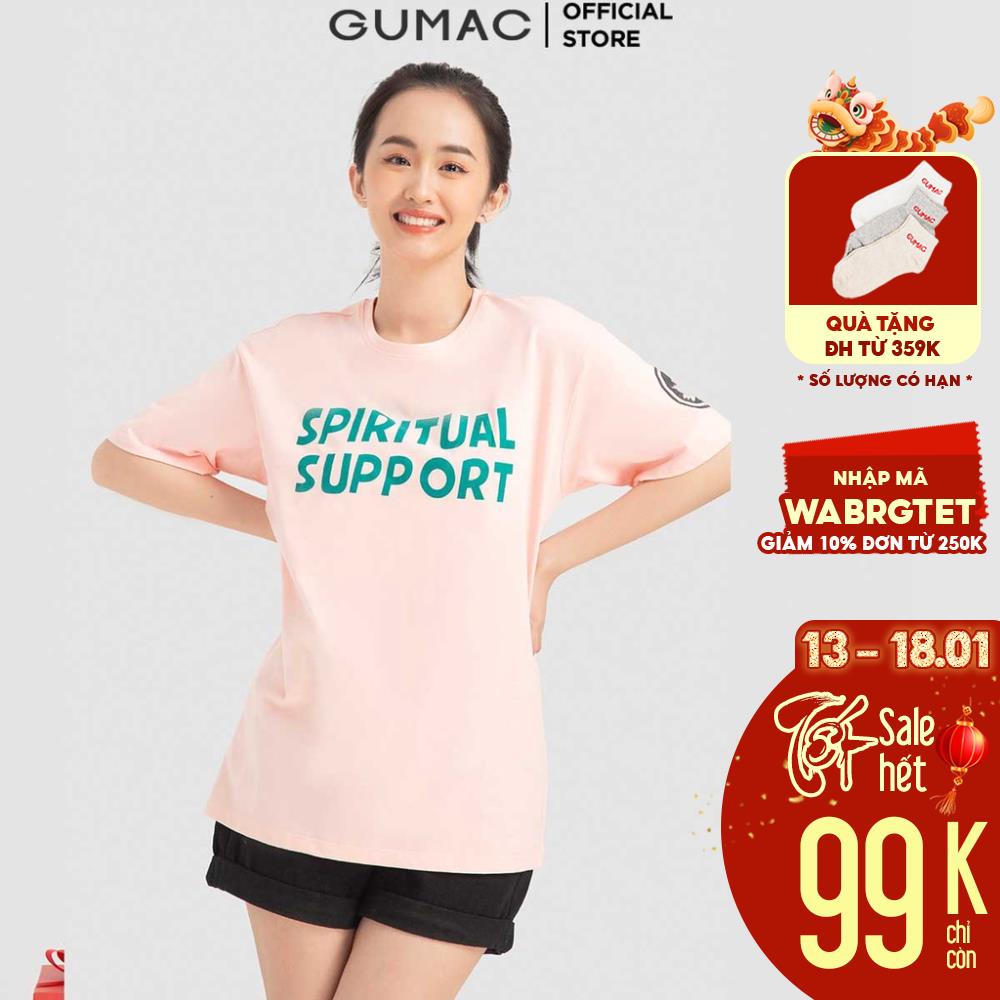 Áo thun nữ in lá phong GUMAC ATB701