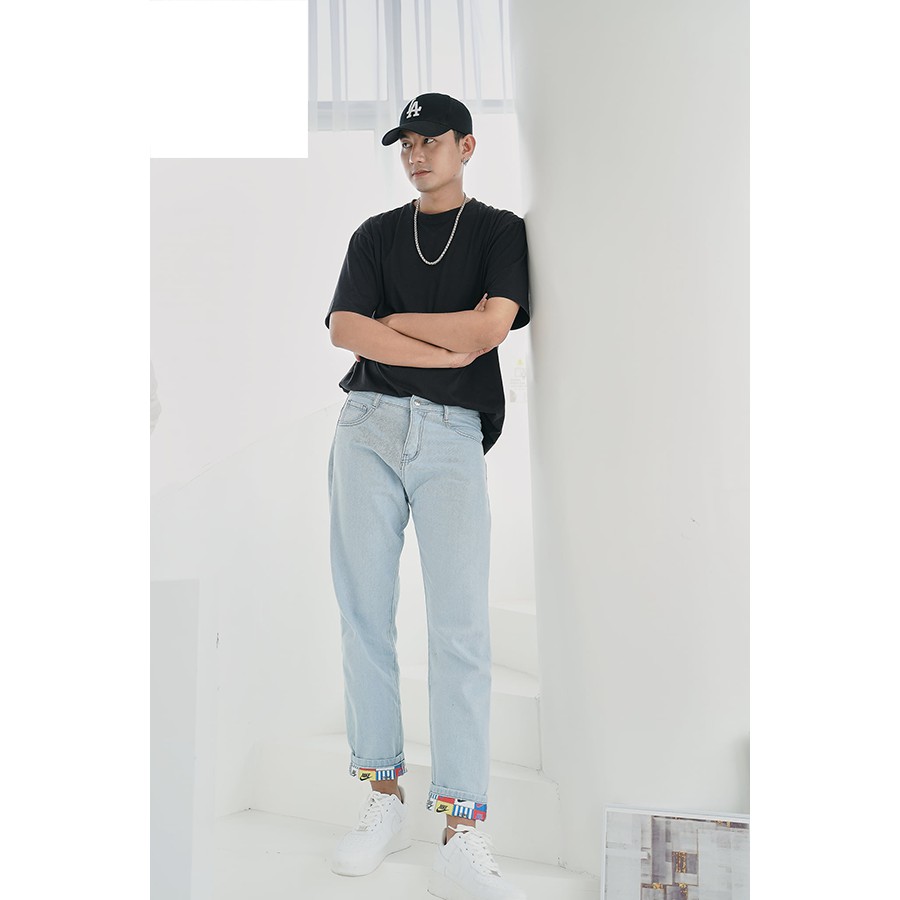 Quần Jean Baggy nam in thêu họa tiết logo quan CỜ hàng HOT có duy nhất tại HELLOYOU