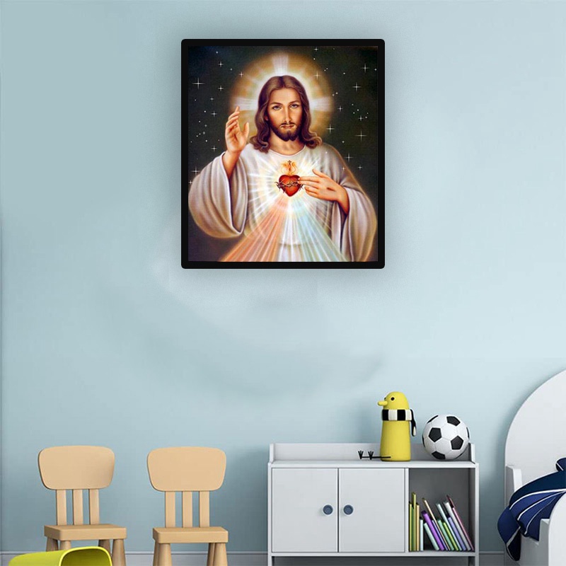 Tranh đính đá kim cương thủ công hình chúa Giê-su mới