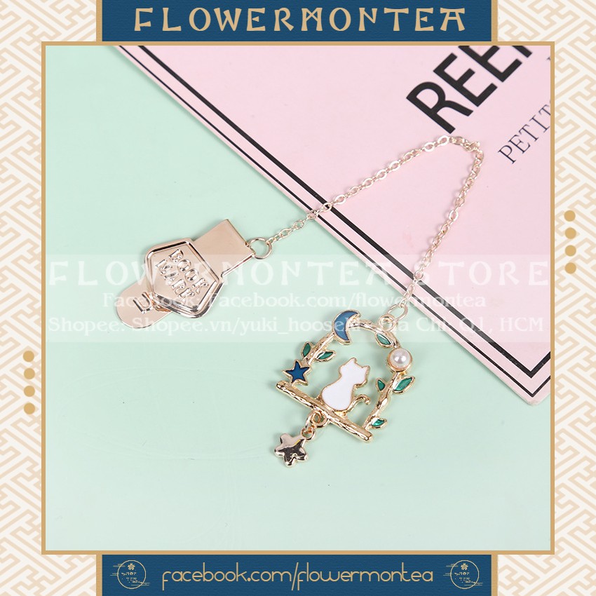 Thẻ Đánh Dấu Sách | Bookmark Dây Kim Loại - Chú Mèo Bên Khung Cửa Sổ