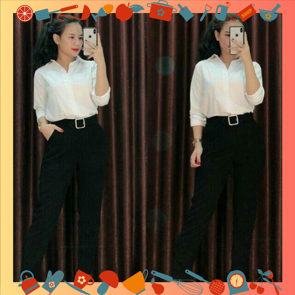 Quần Baggy đai khóa Vuông (Vải Tuyết Mưa)