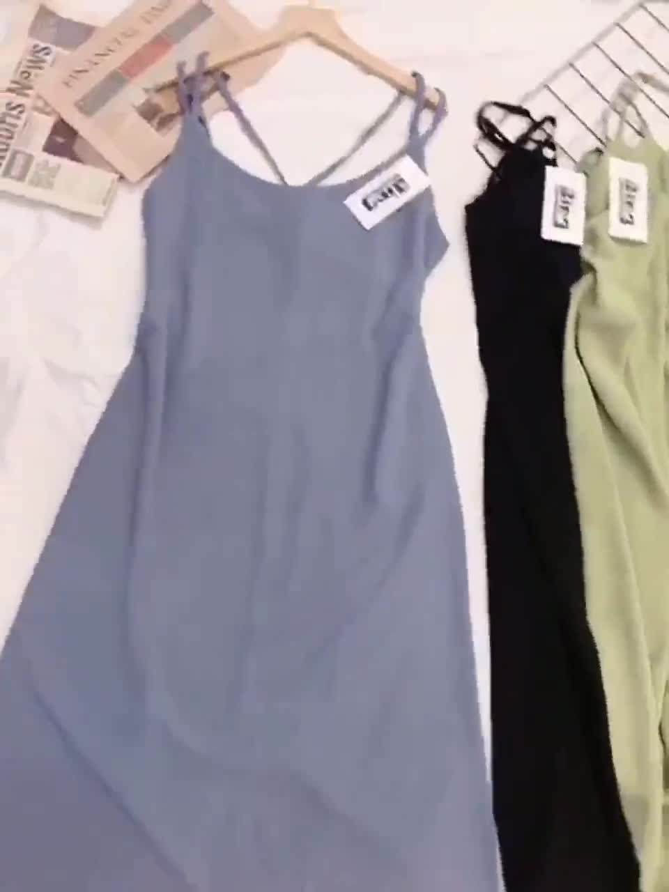 Đầm cami 2 dây Shynstores , váy 2 dây chéo lưng vải đũi mềm freeship | BigBuy360 - bigbuy360.vn