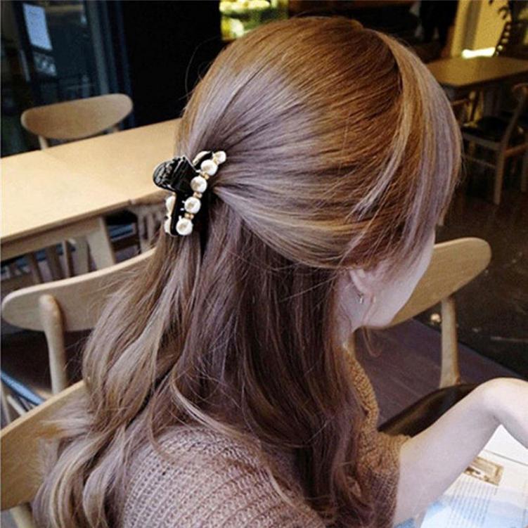 Kẹp tóc đính hạt giả ngọc trai