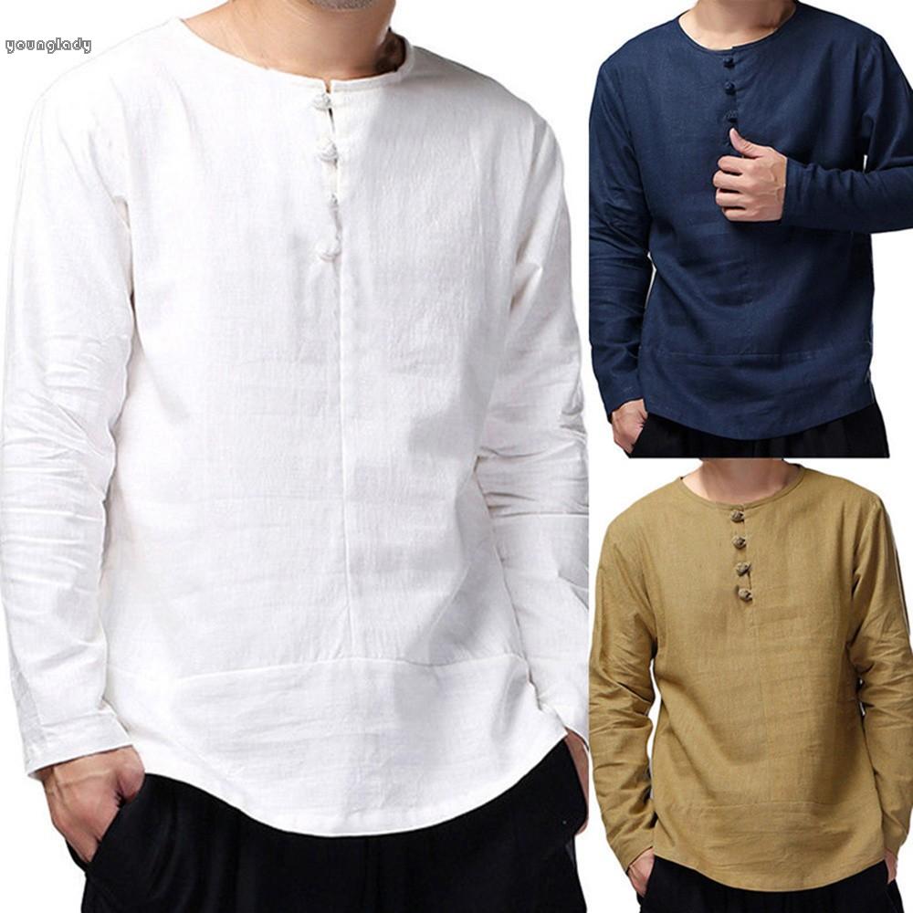 Áo Thun Trắng / Khaki / Dark Blue Button Cotton Pha Thoải Mái