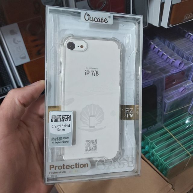 Ốp lưng trong suốt nhựa cứng chống ố vàng viền nhựa dẻo 4 góc nhô chống sốc IP 7G/8G