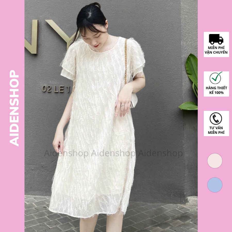 Váy bầu xinh suông thời trang Aidenshop đầm bầu dự tiệc thiết kế ren