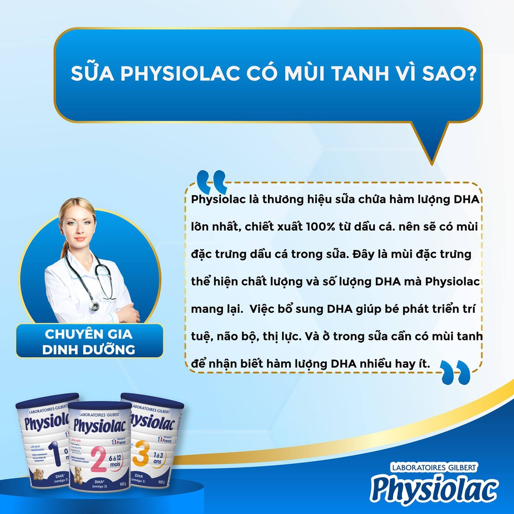 Sữa Physiolac số 1, 2, 3 (900g), Sữa Pháp, sữa tốt cho hệ tiêu hóa của bé yêu (Date 2023)