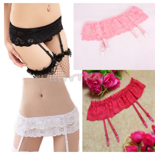 Quần tất dạng quây váy ren xuyên thấu kèm nịt bít tất thời trang nữ tính
