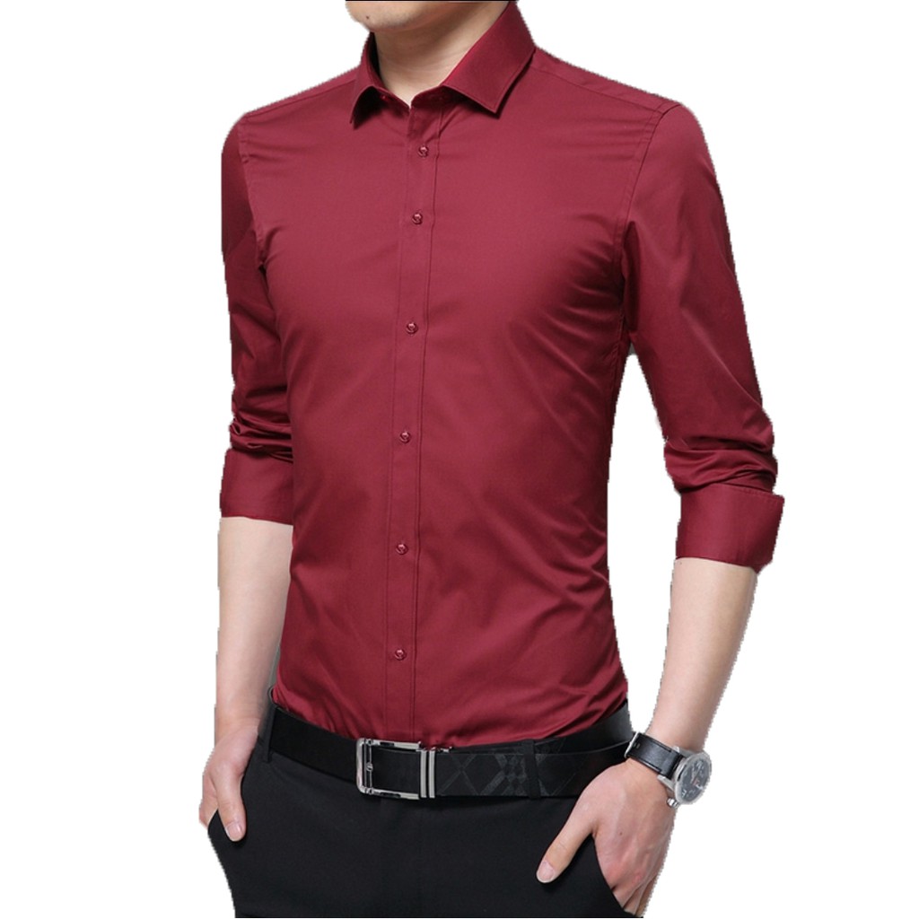 Áo Sơ Mi Nam ZM Không Nhăn Co Dãn Vải Cotton Dài Tay Dáng Ôm Nhiều Màu | BigBuy360 - bigbuy360.vn