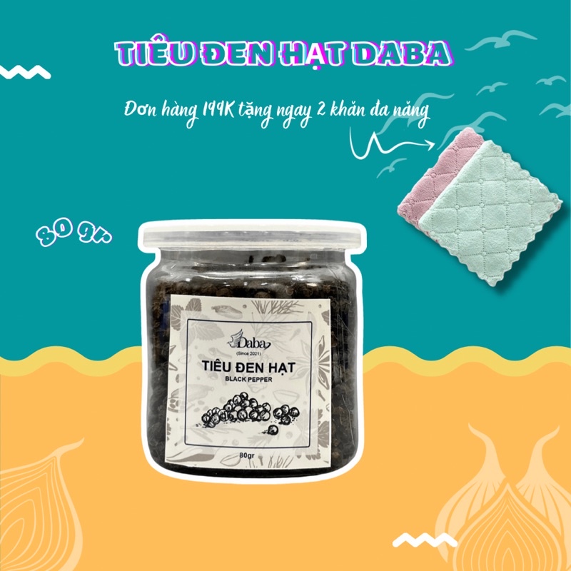 Tiêu đen hạt nguyên chất Daba hũ 80g