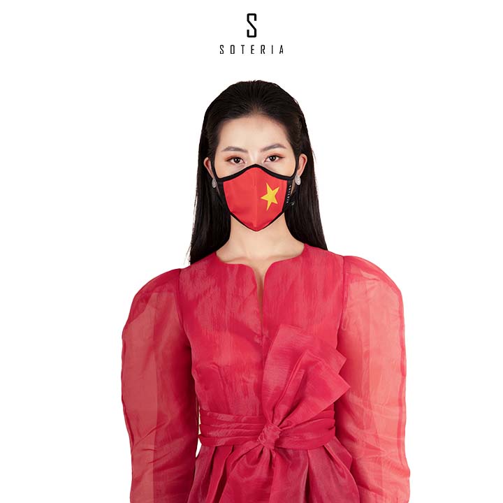 Khẩu trang cờ Việt Nam SOTERIA Vietnam’s Flag ST232 - Bộ lọc N95 BFE PFE99 lọc đến 99% bụi mịn 0.1 micro-Size SML
