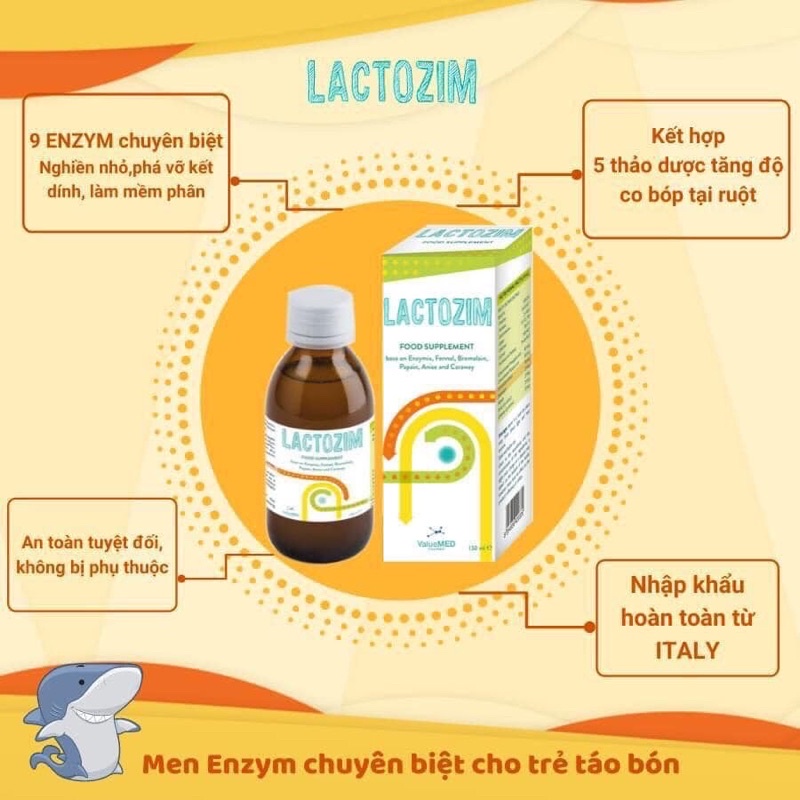 LACTOZIM - Men Lactozim chứa 9 Enzym chuyên biệt dành cho trẻ biếng ăn chậm lớn