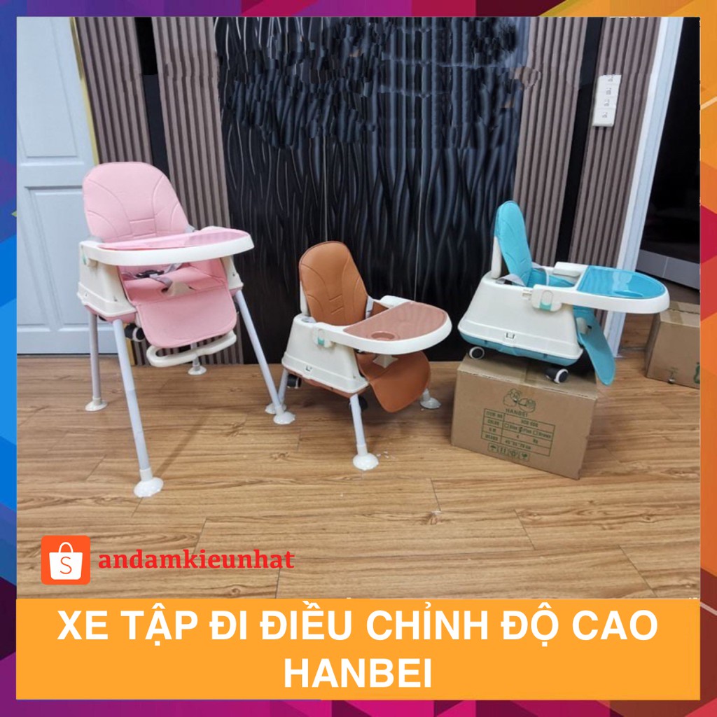 (VỎ HỘP XANH) Ghế ăn dặm đa năng Hanbei full bộ 9BABY