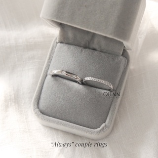 Nhẫn đôi Always bạc 925, nhẫn đôi bạc nam nữ đính đá freesize Quinn Jewelry