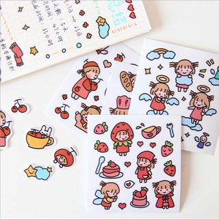 Set 8 miếng dán dùng trang trí hình cô gái ngọt ngào dễ thương