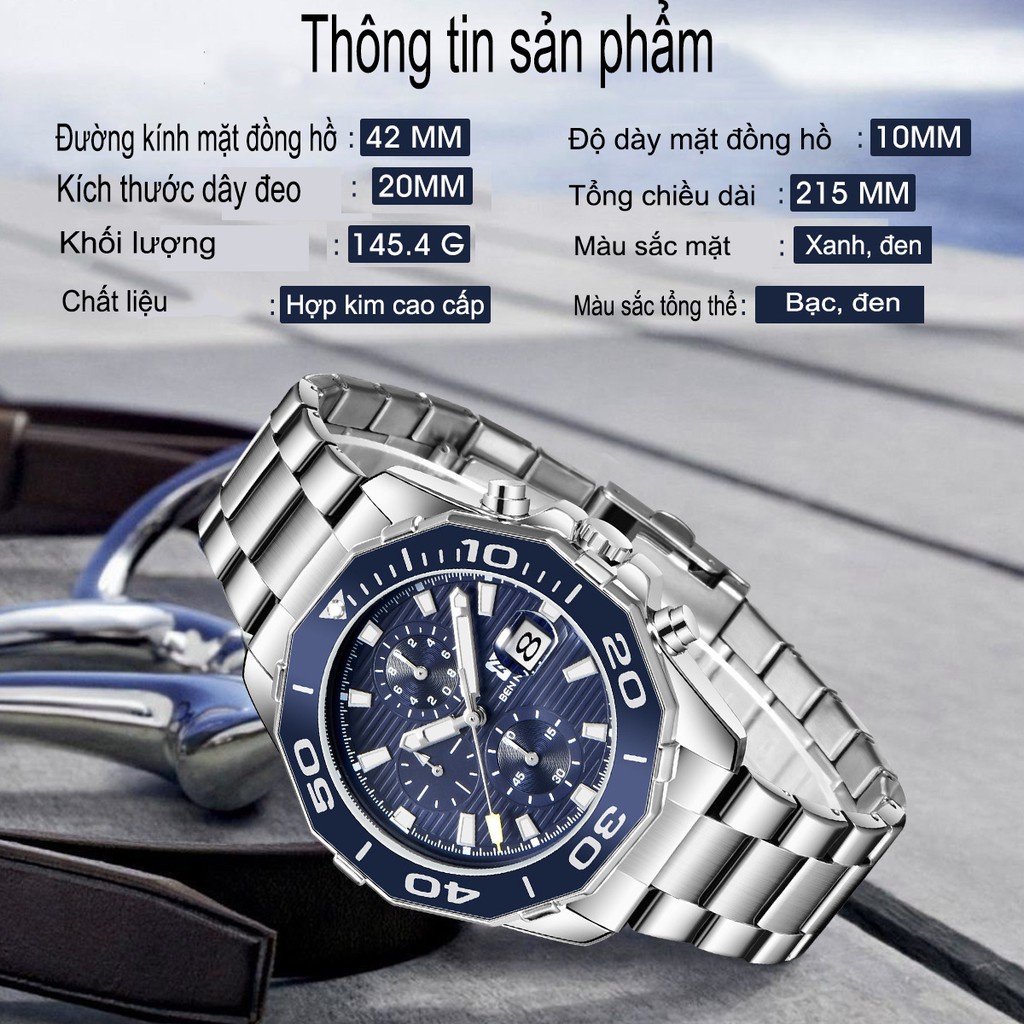 Đồng Hồ Nam Chính Hãng Ben Nevis, Dây Hợp Kim Sang Trọng, Thương Hiệu Nhật Bản, Máy Quartz Bền Bỉ Chính Xác | BigBuy360 - bigbuy360.vn