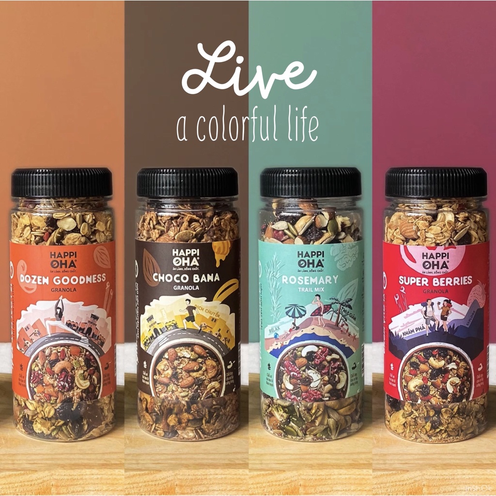 [SIGNATURE] Hũ Granola 280g x 4 vị HAPPI OHA - Ngũ Cốc Ăn Sáng/Ngũ Cốc Nguyên Hạt Hỗ Trợ Ăn Kiêng và Giảm Cân