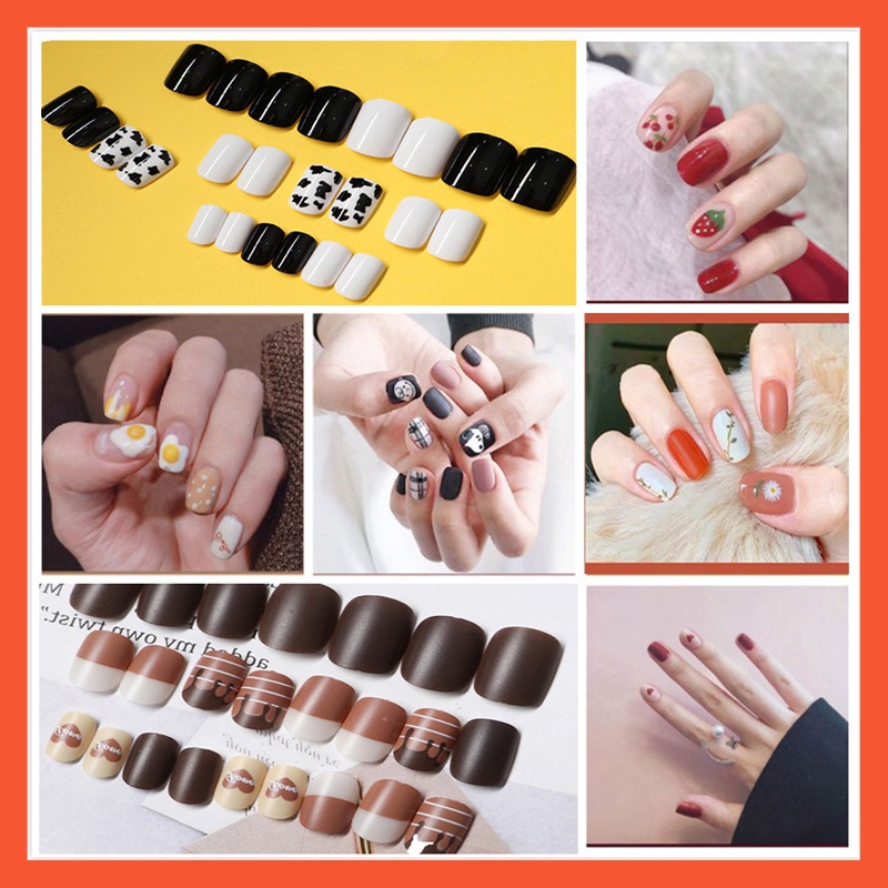 Móng tay giả kèm keo silicon Hin Nail 24 móng giả xinh xắn cho nàng