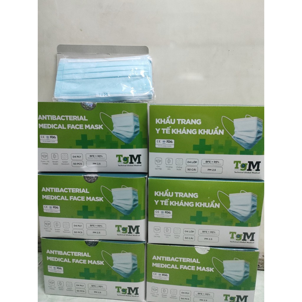 HỘP KHẨU TRANG Y TẾ 4 LỚP KHÁNG KHUẨN - 50 CHIẾC