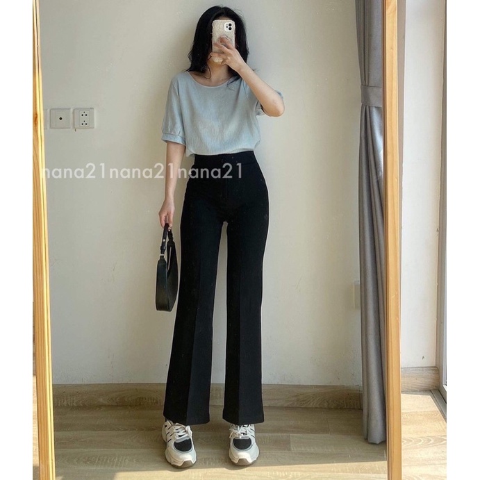 Quần tây dáng suông loe nhẹ