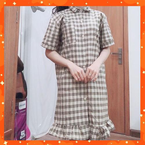 VÁY KẺ SUÔNG CARO ĐUÔI CÁ (CÓ SẴN SỈ LẺ) - VÁY SUÔNG - ĐẦM SUÔNG - ĐẦM KẺ