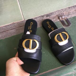 Dép lê dior. da mịn đen trắng