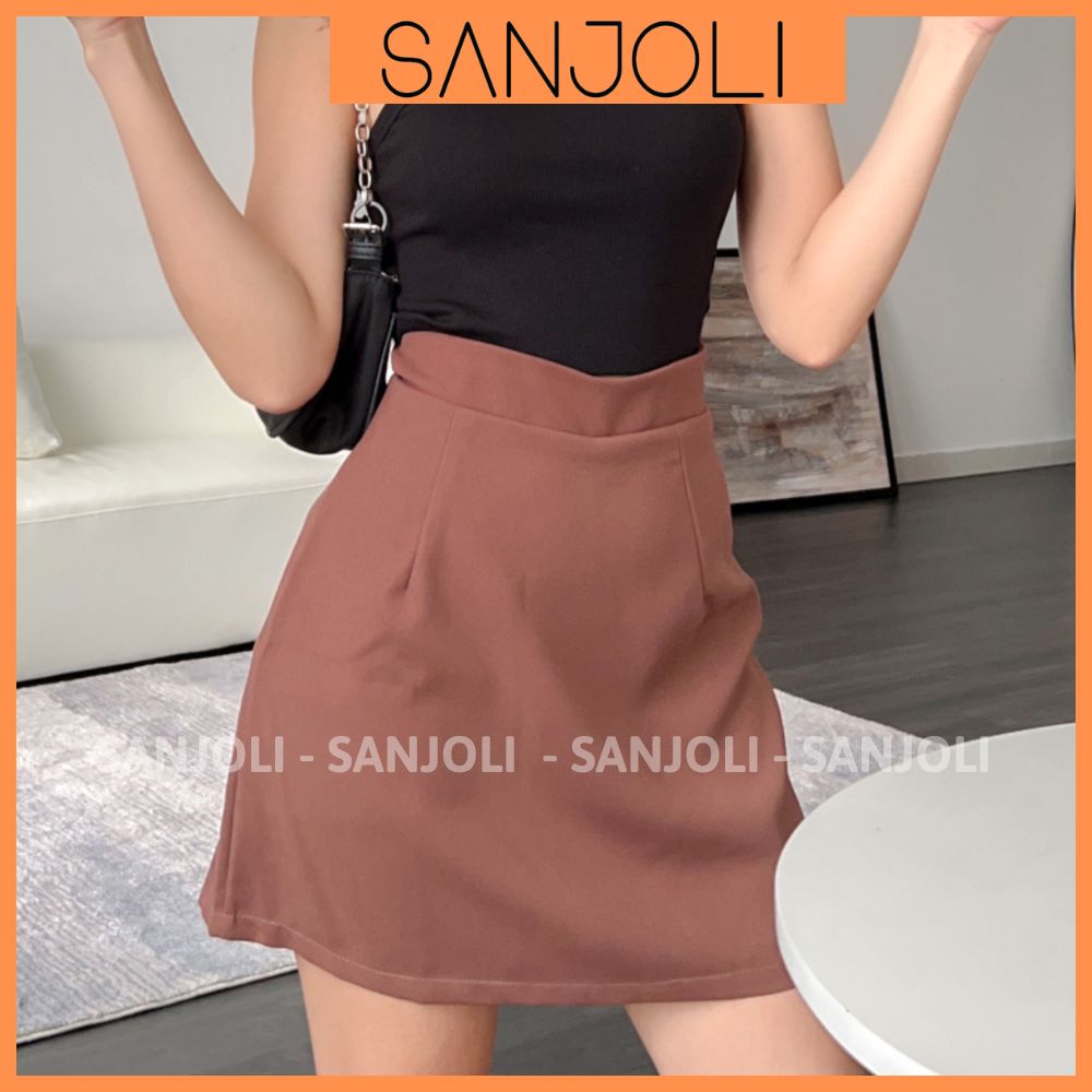 Chân Váy Công Sở SANJOLI Chữ A Ngắn Lưng Cao Cạp Ôm Eo Dáng Xòe Phong Cách Hàn Quốc CVE2