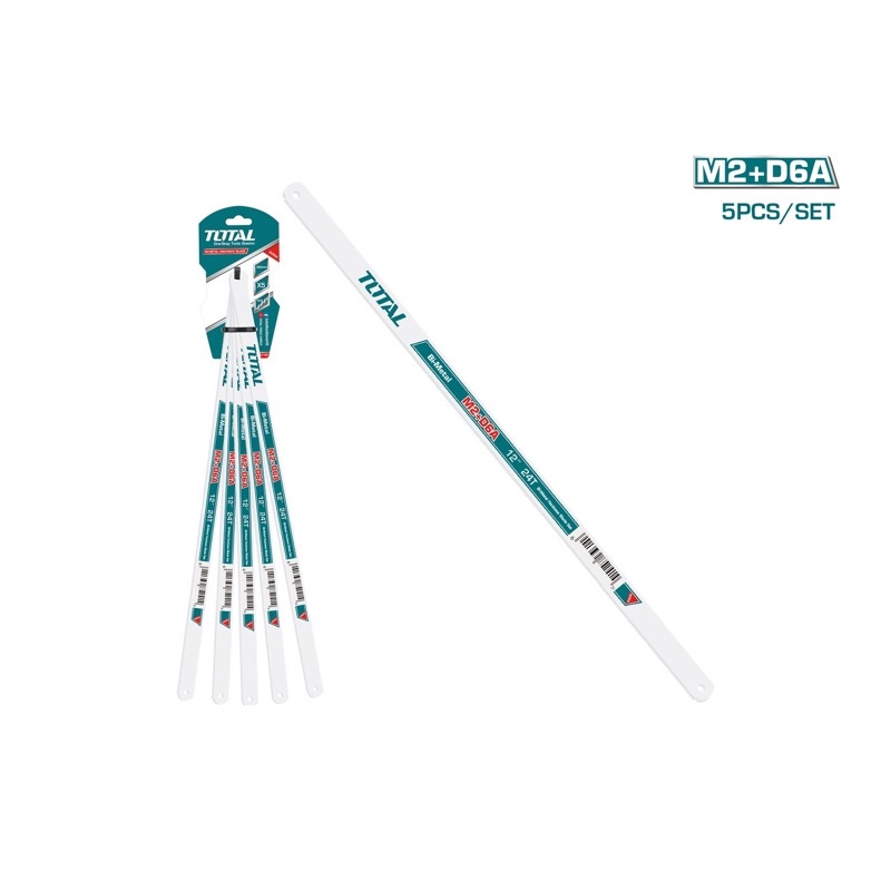 Combo 5 Lưỡi cưa sắt hợp kim 12inch loại 24Răng/inch TOTAL THTKT58245