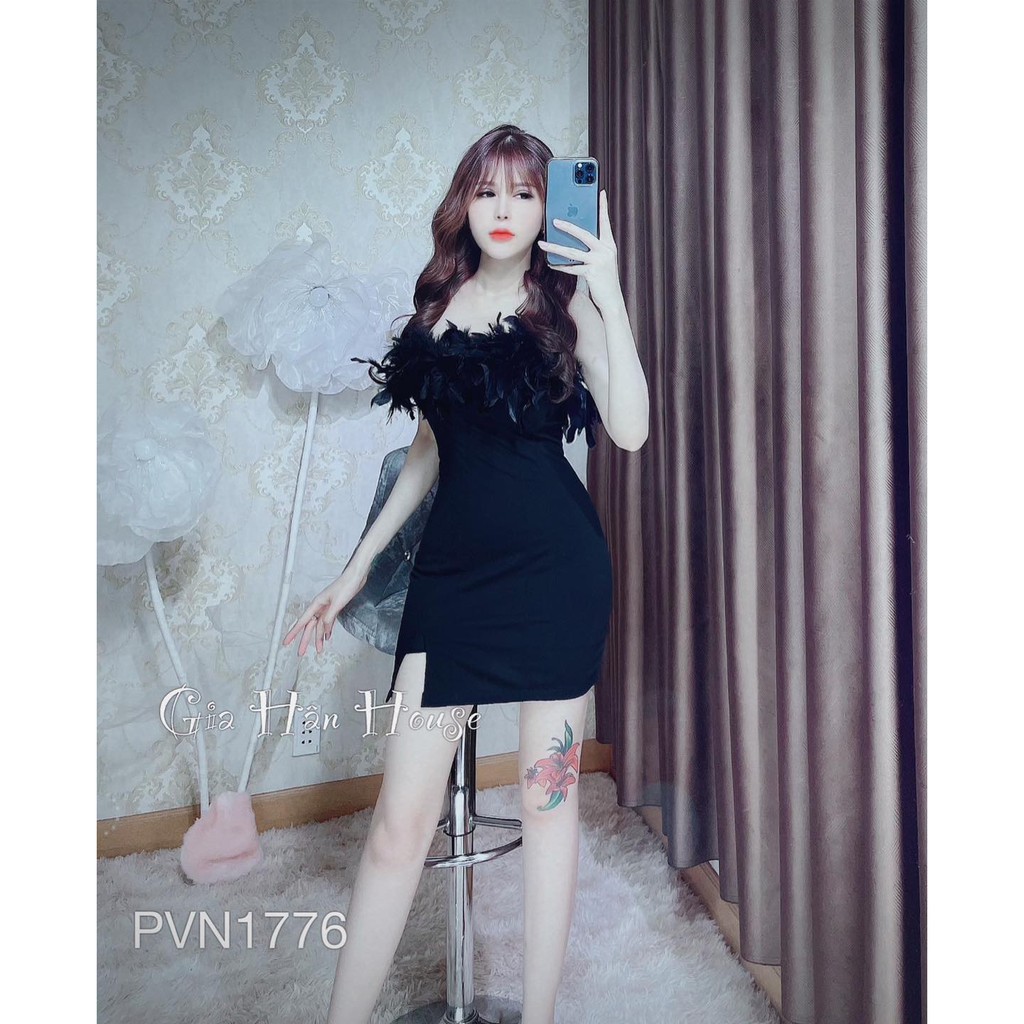 [Mã SKAMA06 giảm 8% tối đa 50K đơn 250K] Đầm lông xẻ đùi | BigBuy360 - bigbuy360.vn