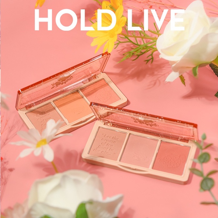 Bảng phấn má hồng Hold Live 3 màu nude tông cam tự nhiên thời trang