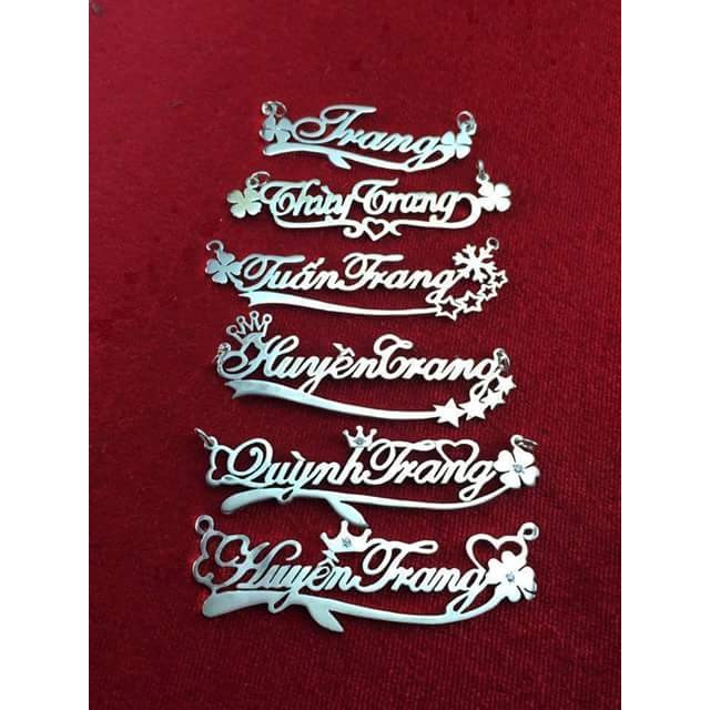 DÂY CHUYỀN MẶT CHỮ BẠC TA KHẮC TÊN THEO YÊU CẦU