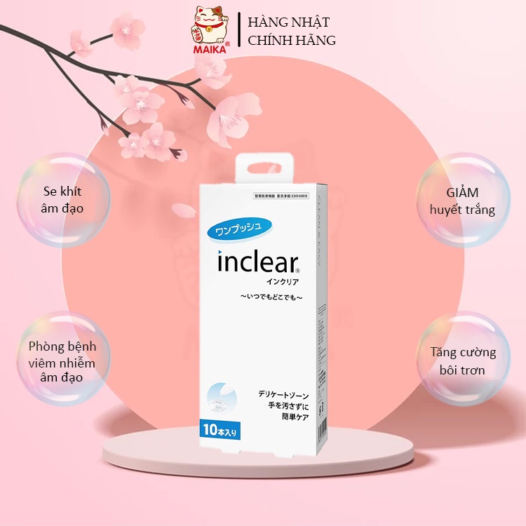 Đũa thần dung dịch vệ sinh phụ nữ Inclear 10 ống