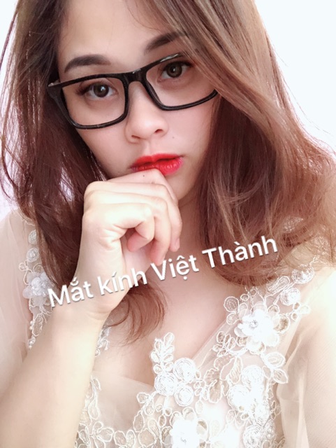 Gọng kính giả cận vuông chân vàng