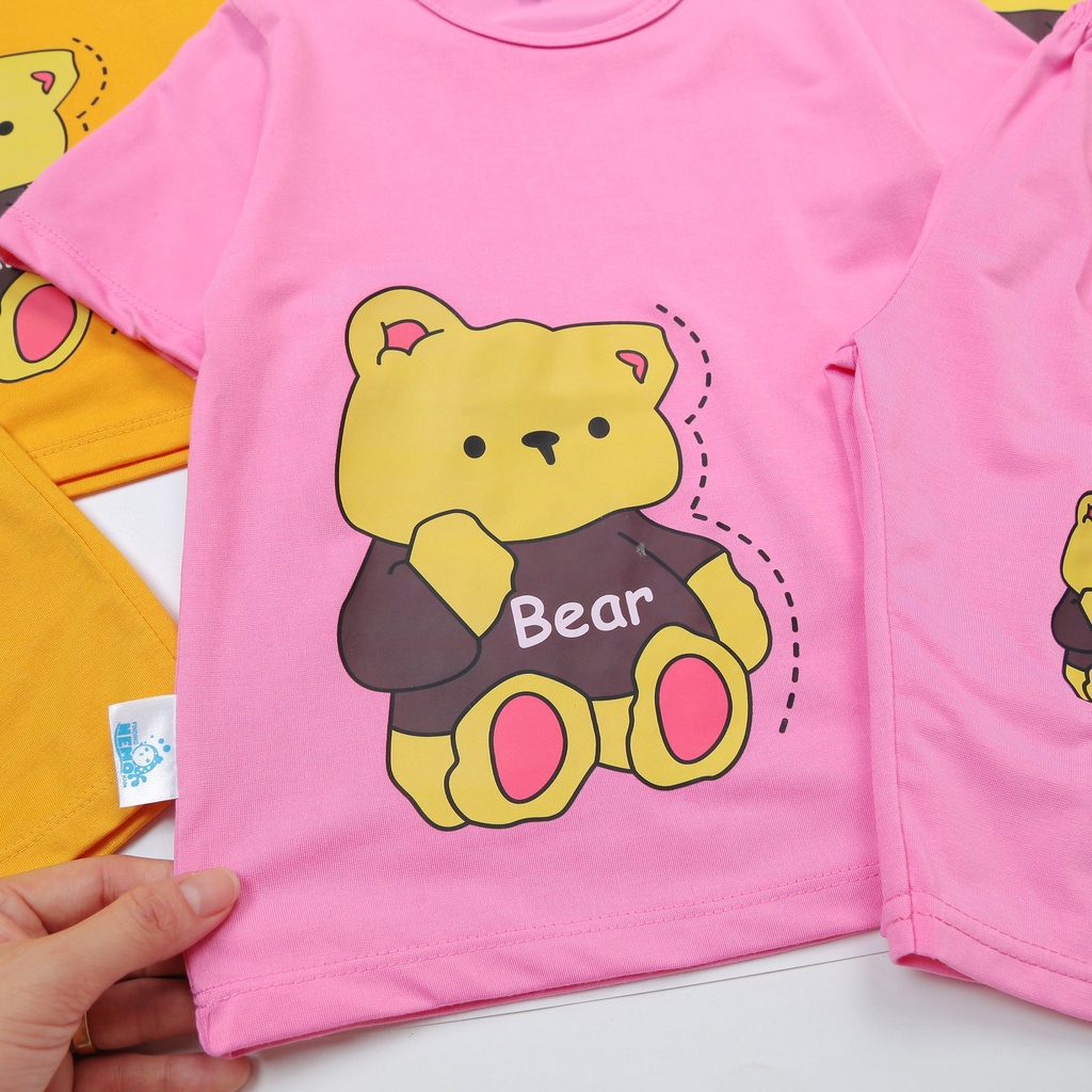 Set 3 bộ đồ bé gái bộ đồ lửng bé gái in hình gấu be ar đáng yêu co giãn 4 chiều cho bé từ 8kg đến 25kg-HOÀNG NAM KIDS