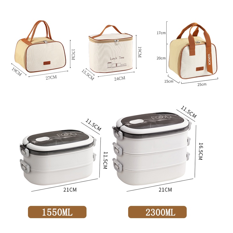 Hộp cơm giữ nhiệt, thực phẩm văn phòng lúa mạch NATAHI FS1 2 /3tầng Inox, chống gỉ, sang trọng