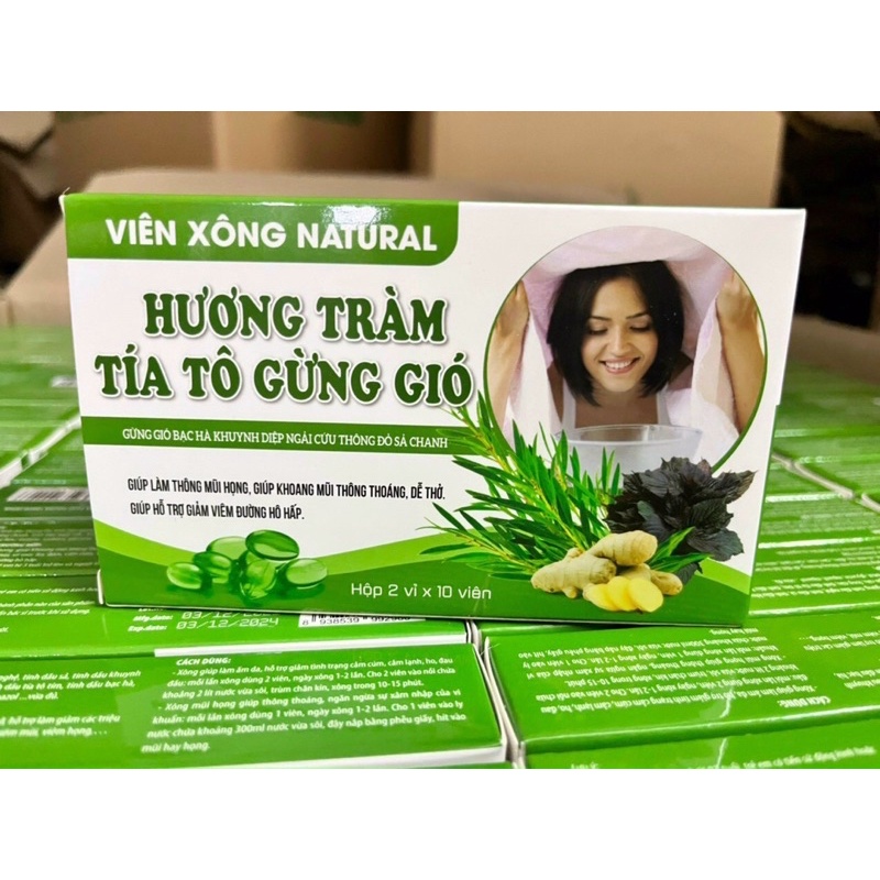 Viên xông tinh dầu tía tô gừng Hương Tràm Kidamo