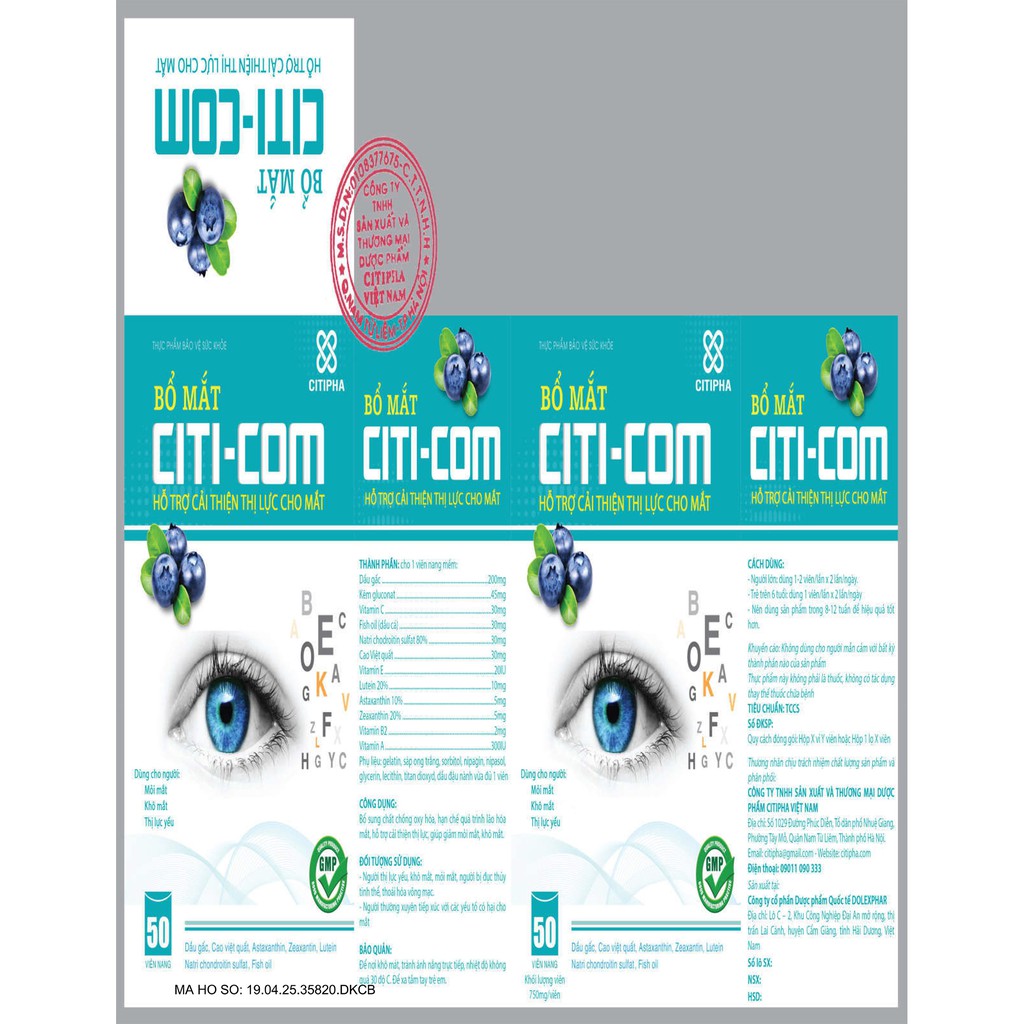 Viên bổ mắt tăng cường thị lực CITI-COM ( 50 viên) | BigBuy360 - bigbuy360.vn