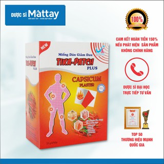 Miếng dán giảm đau trái ớt tika - patch - hộp 20 gói.