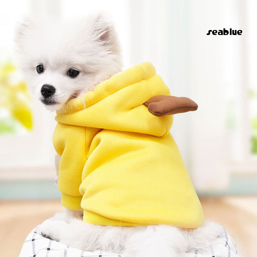 Áo cho chó mèo hoodie trái cây có nón, vải nỉ dày giữ ấm cún mèo thú cưng Con Mèo Xiêm