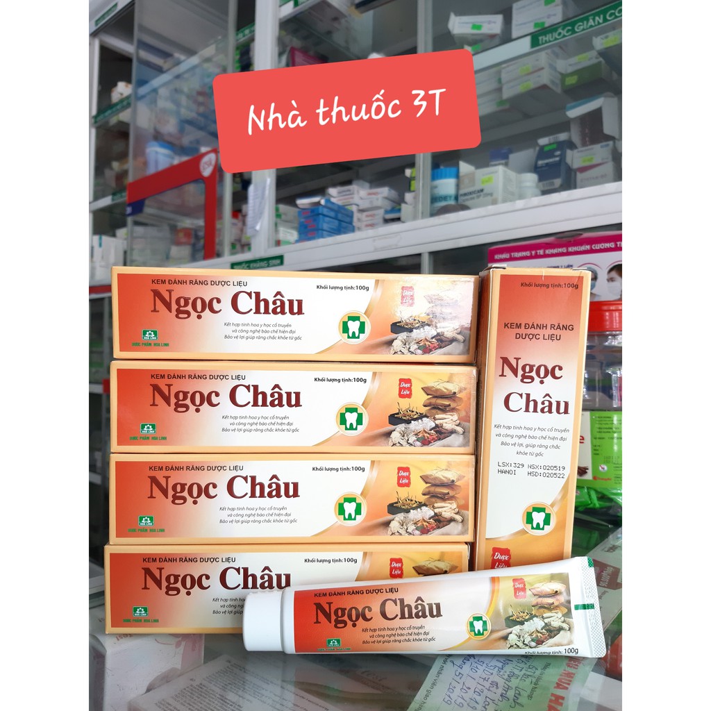 Combo 5 TUYP KEM ĐÁNH RĂNG DƯỢC LIỆU NGỌC CHÂU - Kem đánh răng Ngọc Châu 125gr