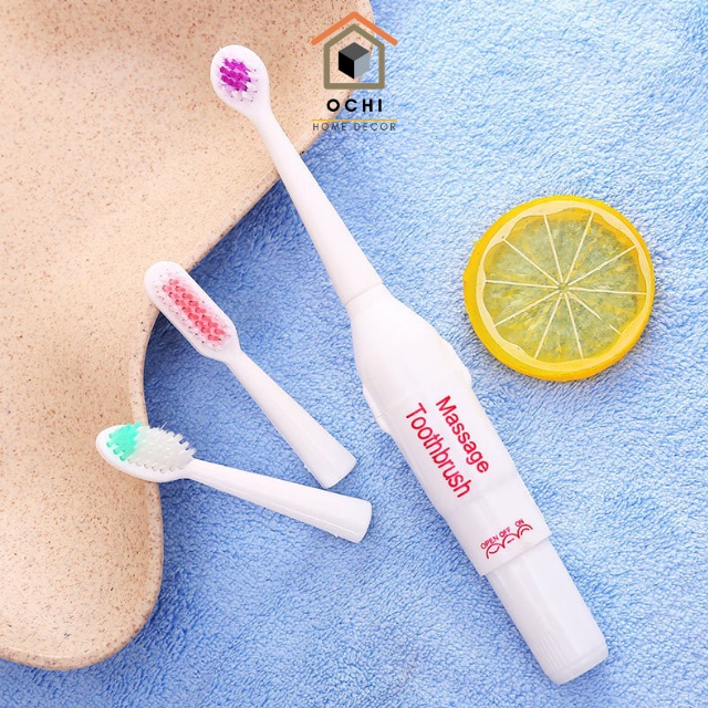 Bàn Chải Đánh Răng Điện Dùng Pin Tự Động 3 Đầu Thay Thế SOFT