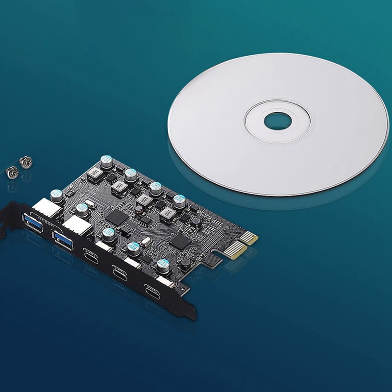 Thẻ Mở Rộng PCIe 5 Cổng (3X USB C,2X USB 3.0-A) PCI Cho Windows 10 / 8 / 7 Và MAC OS 10.8.2