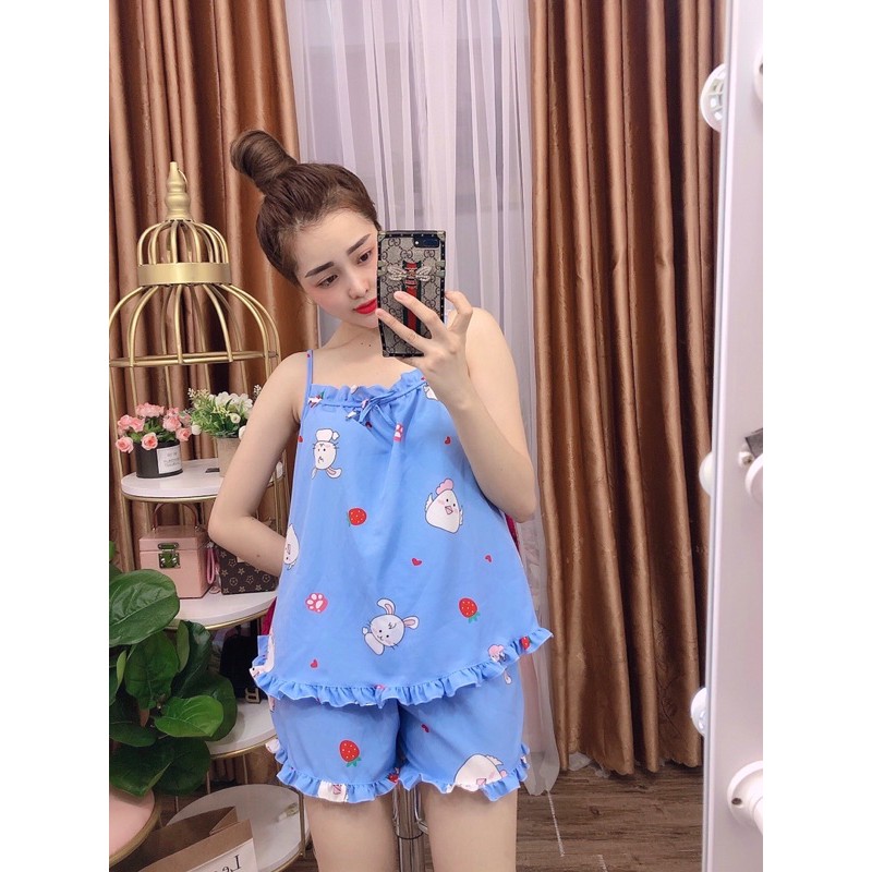 Đồ bộ voan lụa 2 dây mặc nhà xinh | BigBuy360 - bigbuy360.vn