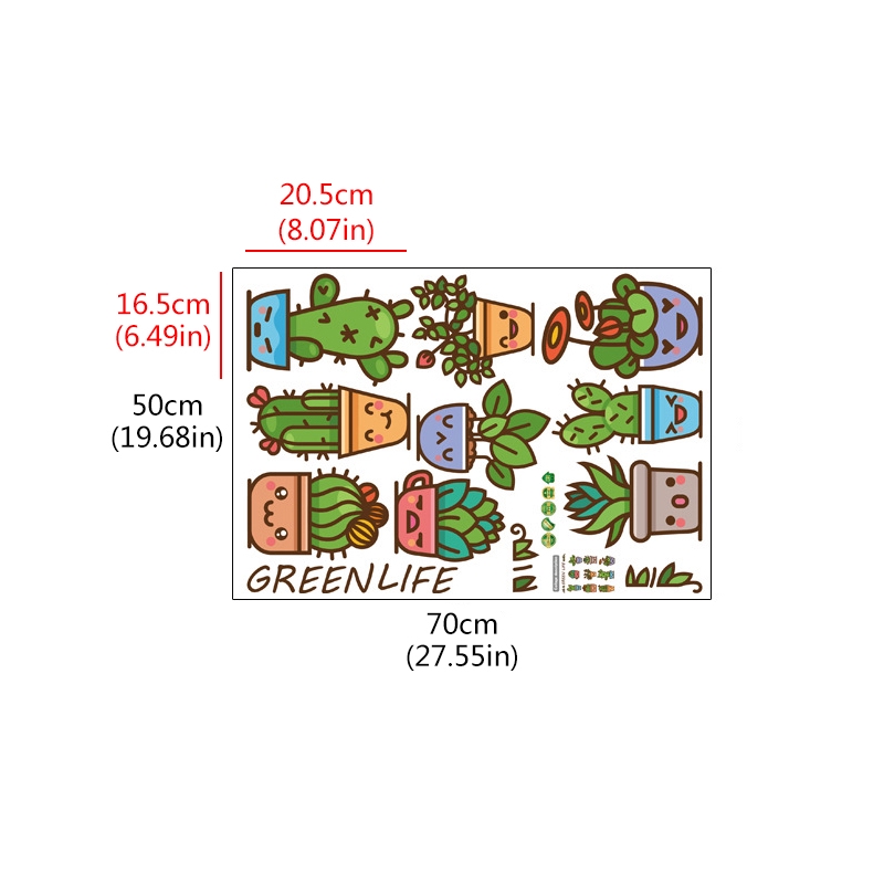 Miếng dán tường PVC hình chậu cây bonsai hoạt họa trang trí phòng ngủ | BigBuy360 - bigbuy360.vn