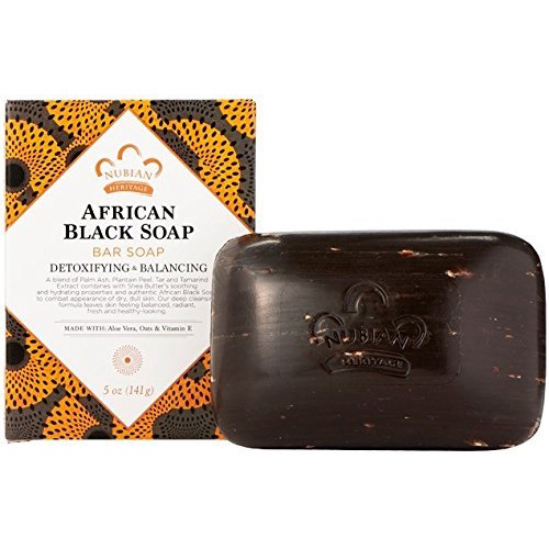 Nubian Heritage - Xà phòng đen làm sáng da tẩy tế bào chết 142g African Black Soap